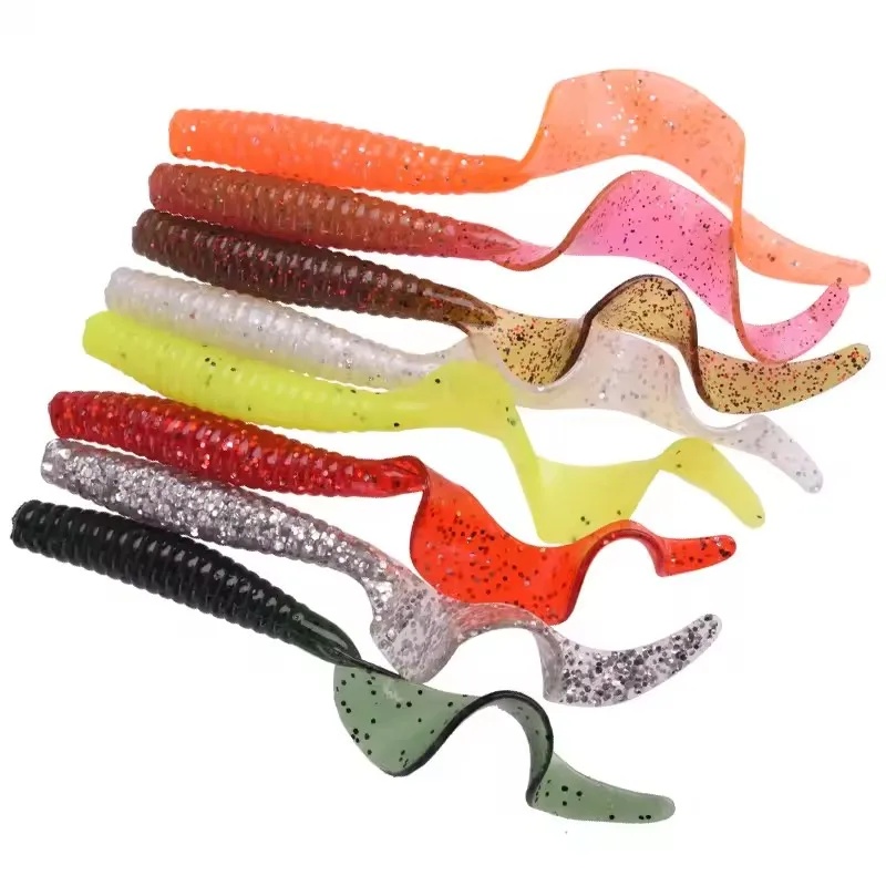 Fishing Lure Swimbait - 5pcs/Lot Umpan Lunak Keriting Bentuk Cacing