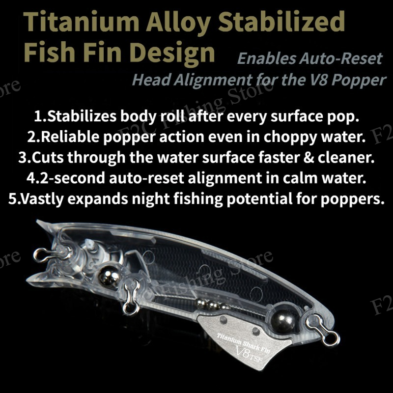 Umpan Pancing Buatan V8 Popper - Fishing Lure Popper ulasan dan harga